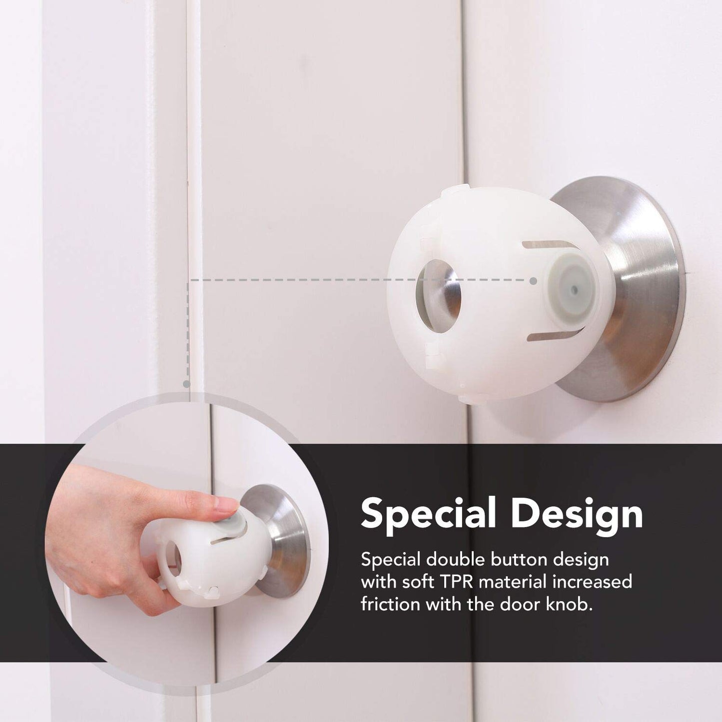 Mom's Choice Gold Awards - Paquete de 4 fundas de seguridad para pomos de puerta de bebé (no apto para todos los pomos de puerta)