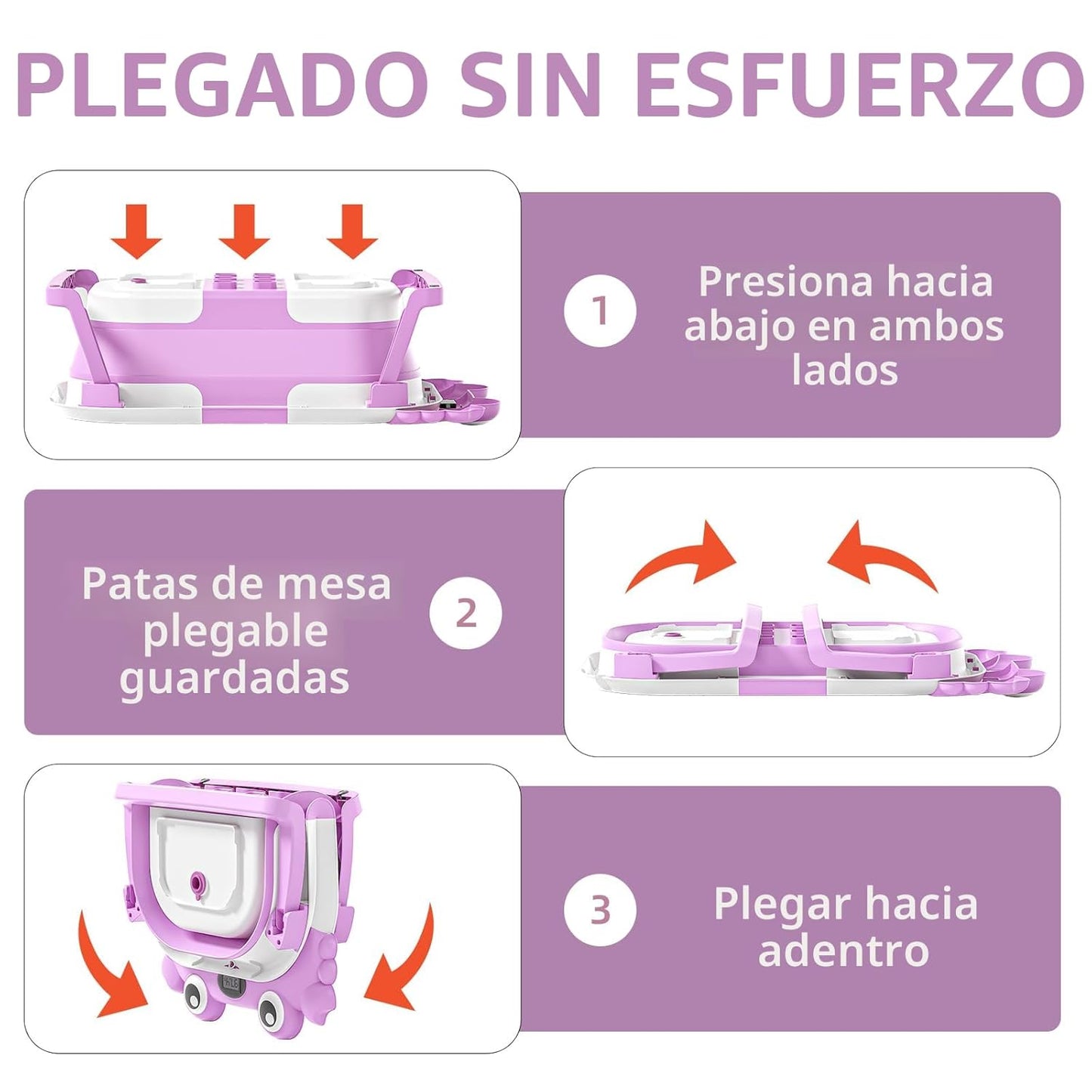 Bañera plegable para bebés de infantes a niños pequeños con monitor...