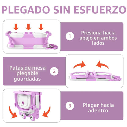 Bañera plegable para bebés de infantes a niños pequeños con monitor...