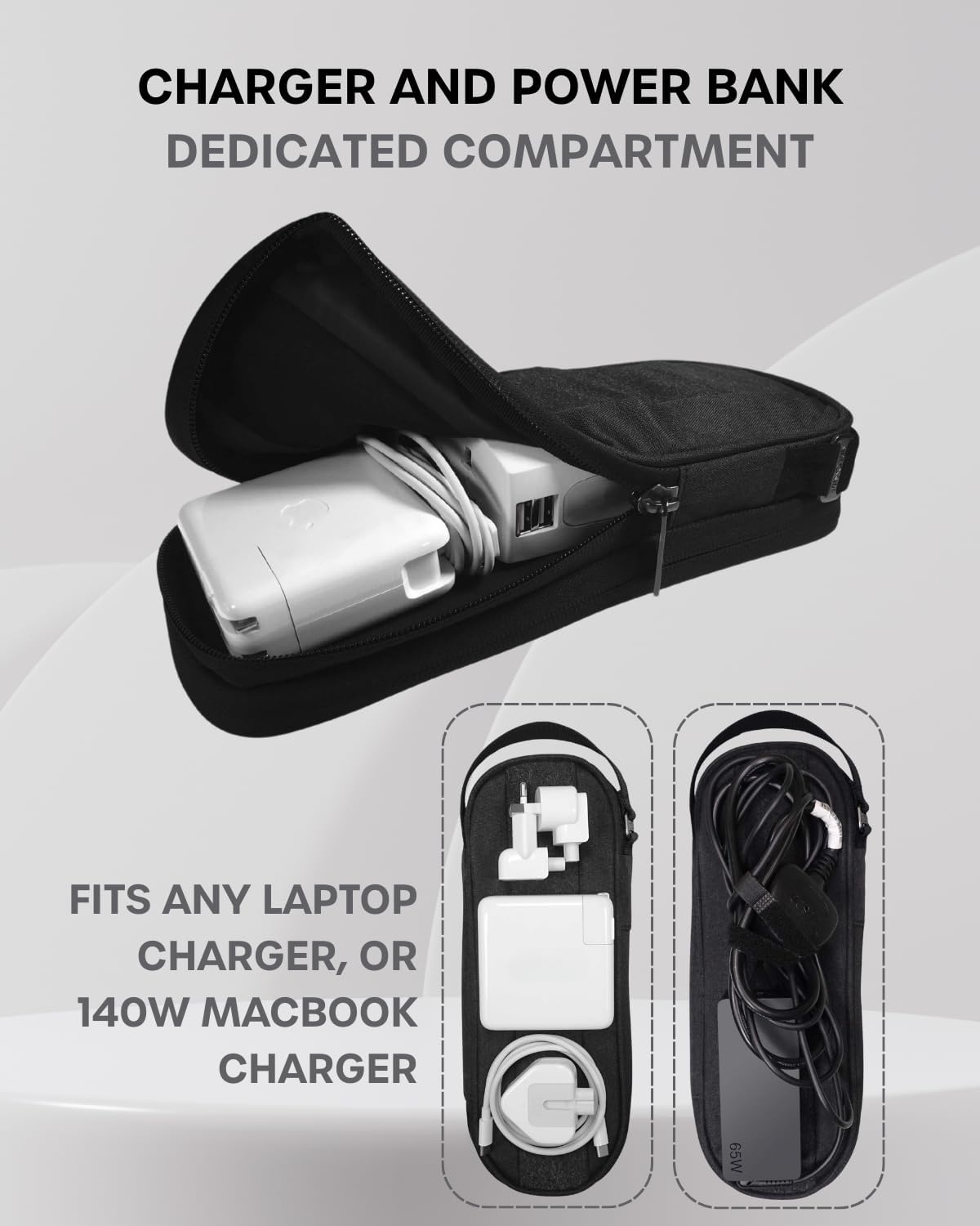 SIDE BY SIDE Electronics Organizer Travel Case for Cables, Charger,...