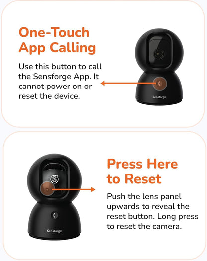 SensForge Cámara de seguridad Pan-Tilt de 2.5K, cámara WiFi de dobl...