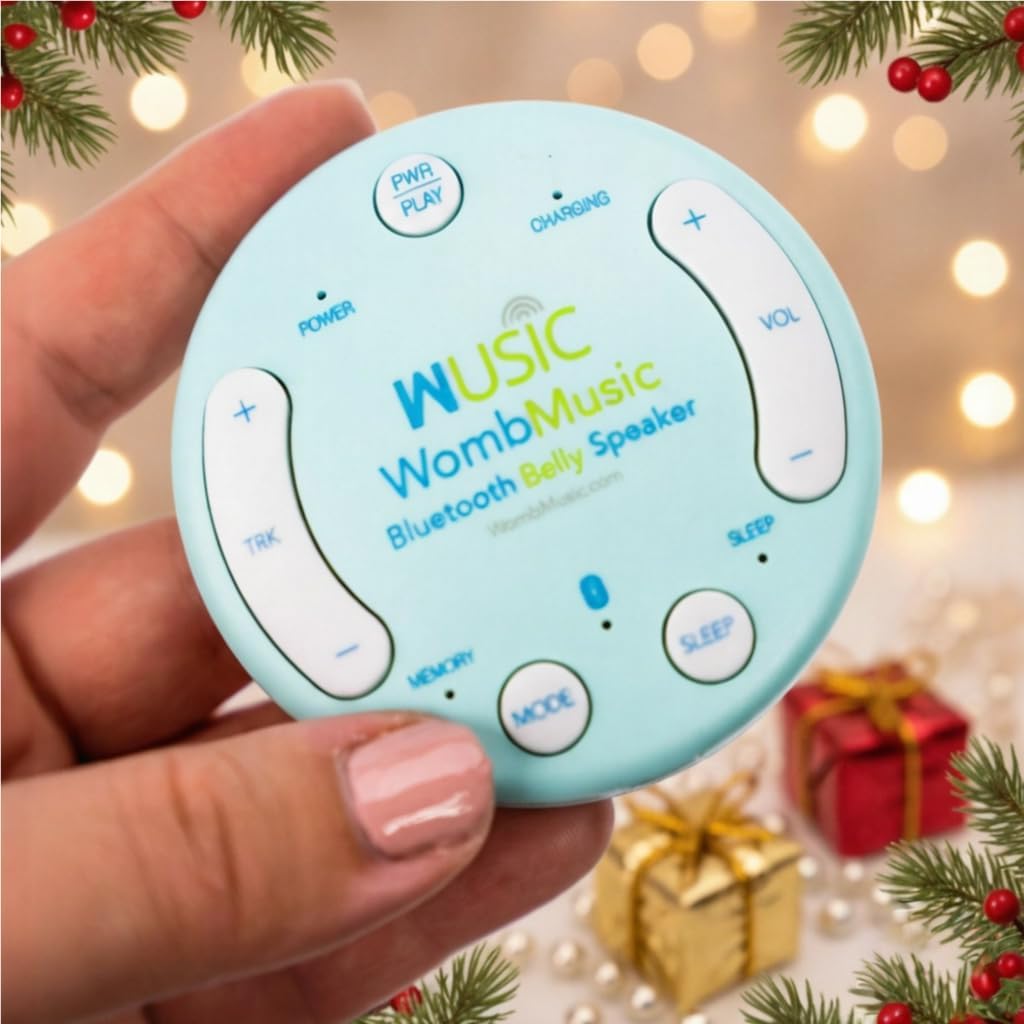 Wusic Audífonos inalámbricos seguros para el vientre – Auriculares Bluetooth para bebé con música materna para la unión, esenciales para el embarazo para madres primerizas, Bluetooth de un solo toque