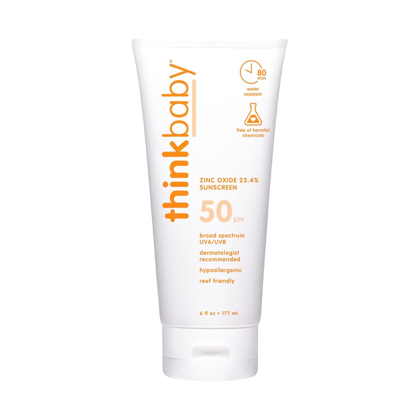 Thinkbaby SPF 50+ - Protector solar para bebés, 177 ml \u2013 Crema...