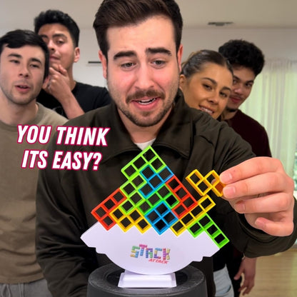 Juego de torre de ataque apilable, divertidos juegos de equilibrio para niños y adultos, bloque de construcción de noche de juego familiar y regalos apilables, incluye 48 piezas y 36 tarjetas, regalo de juguete novedoso