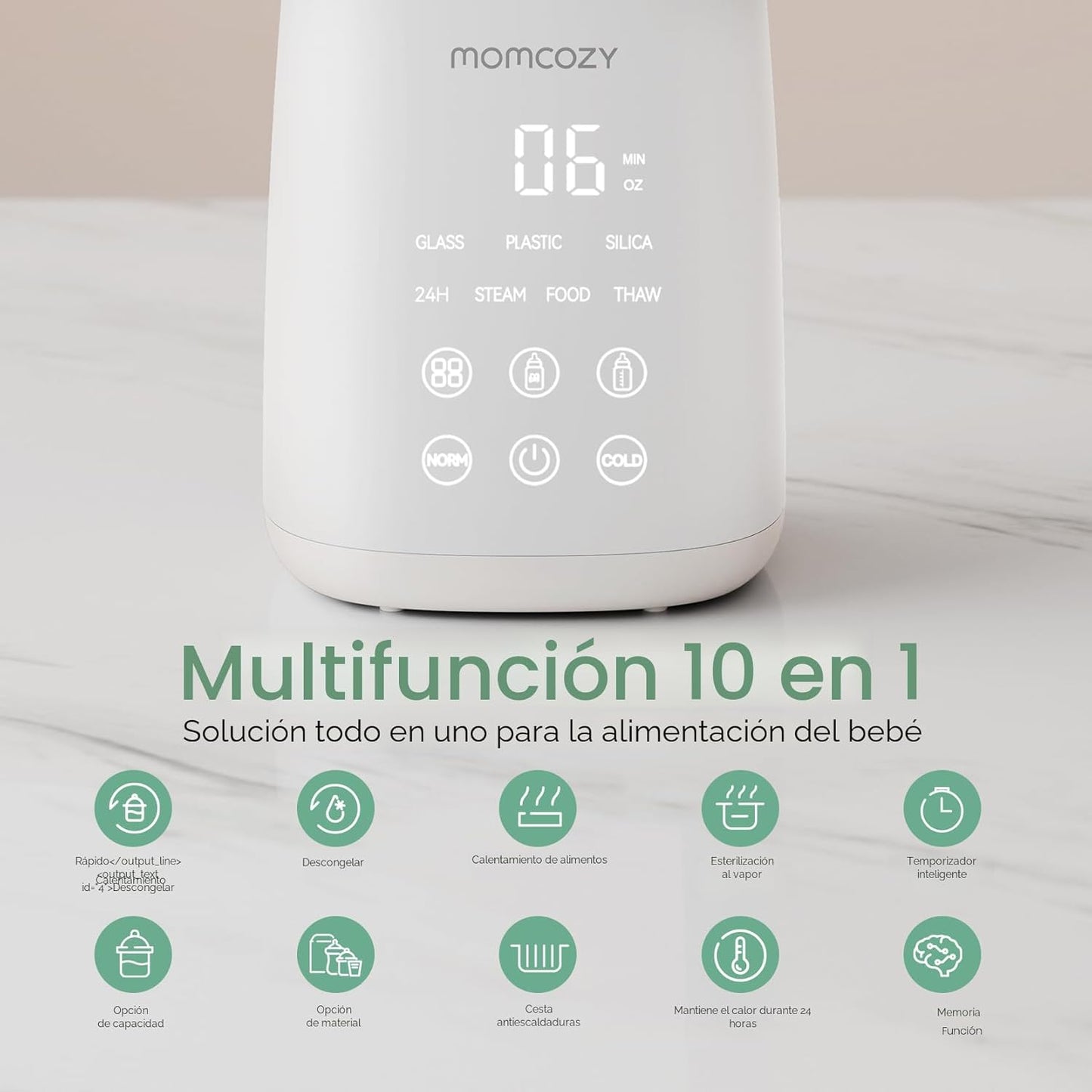 Momcozy Calentador de biberones, calentadores rápidos para todas la...