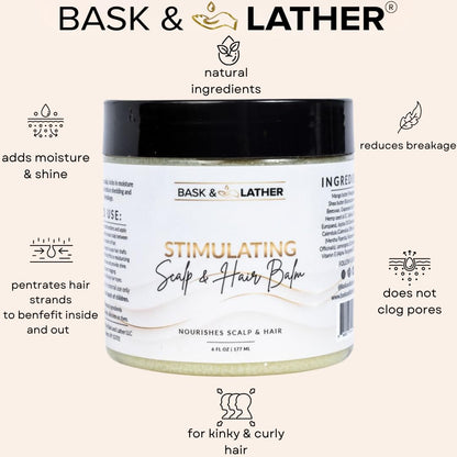 Bask & Lather Bálsamo Estimulante para el Cuero Cabelludo y el Cabello