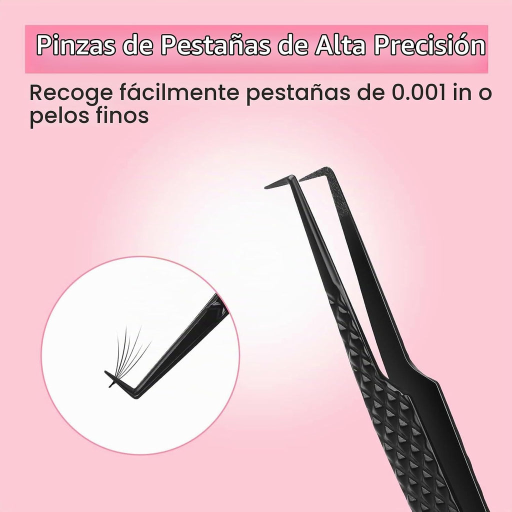 VEYES INC Pinzas de pestañas para extensiones de pestañas, pinzas d...