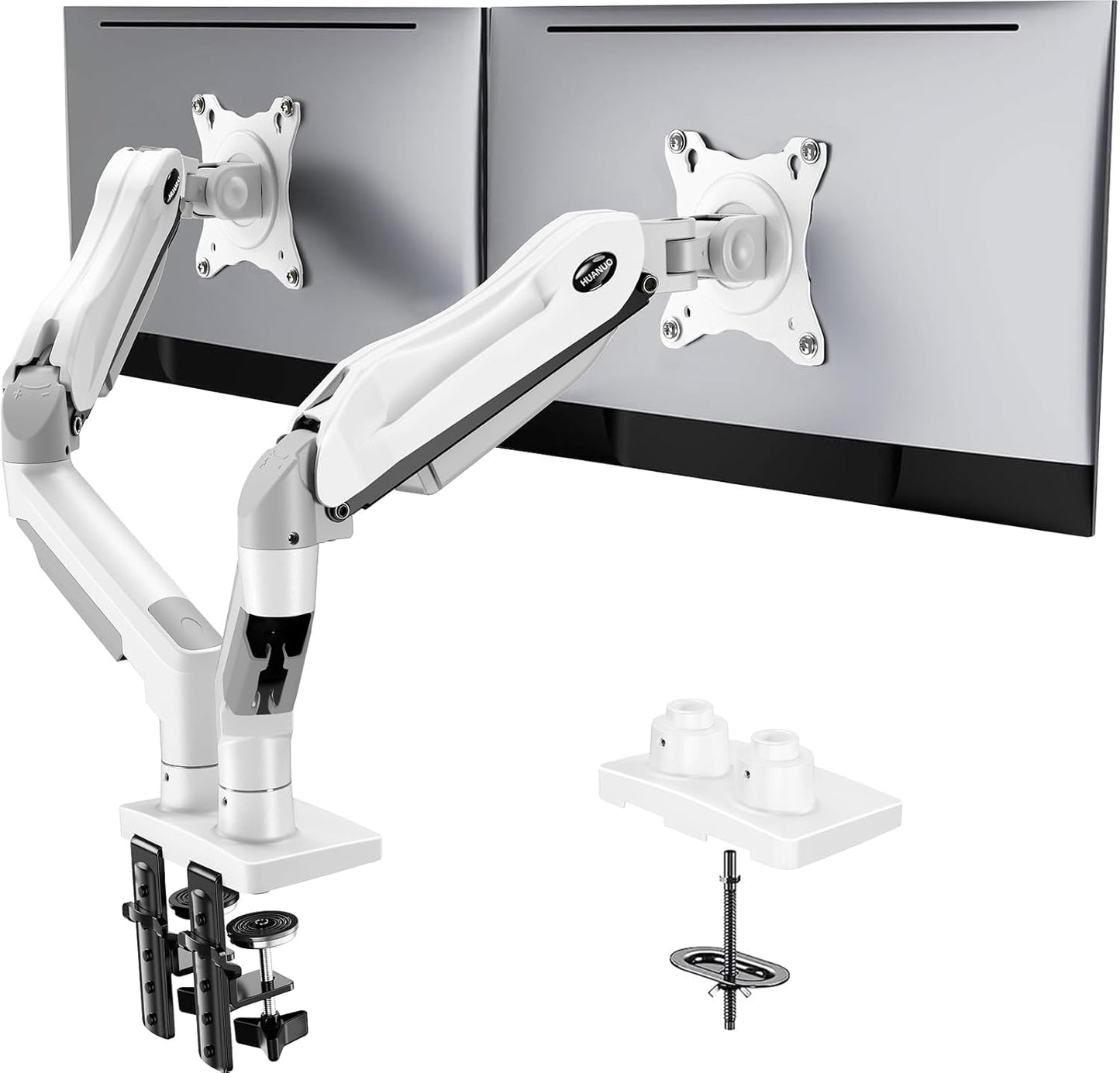 HUANUO Soporte para Monitor Dual - Soporte de Escritorio para Monit...