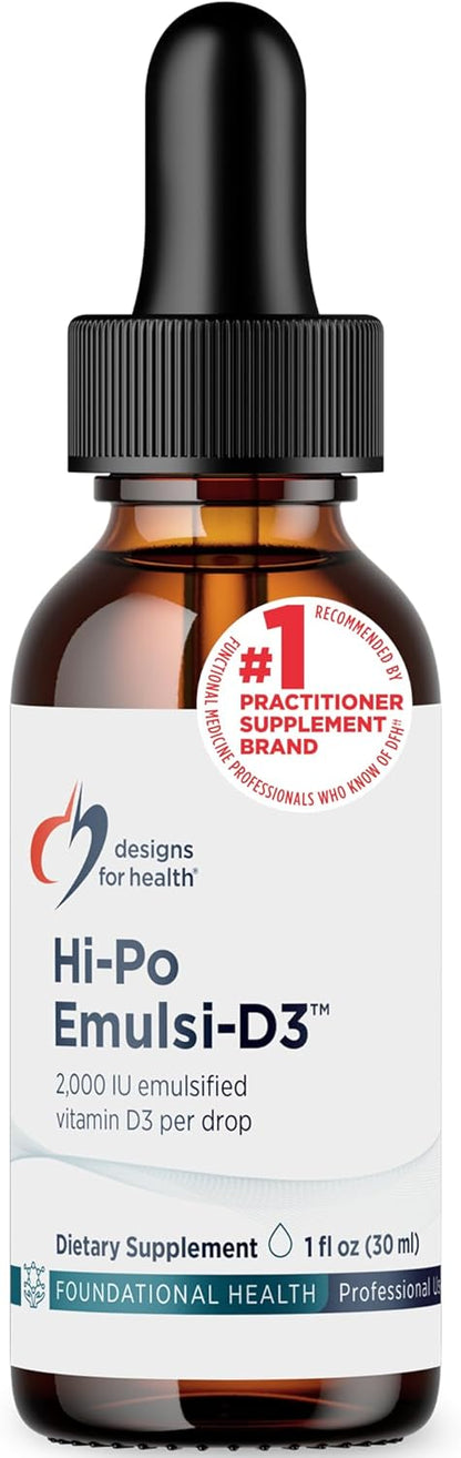 Designs for Health 2000 gotas de vitamina D de IU - Hi-Po Emulsi-D3...