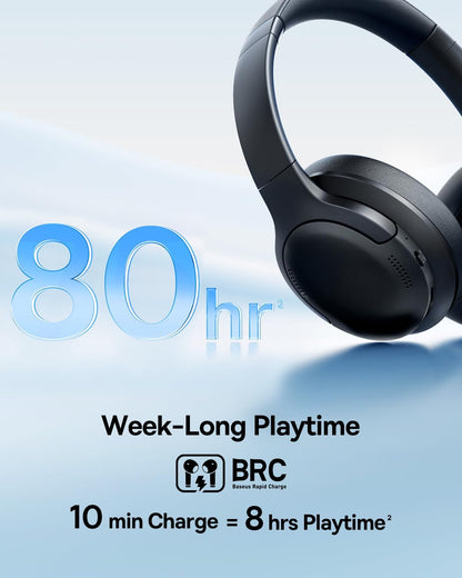 Baseus Bass BH1 Lite - Auriculares Bluetooth sobre la oreja, SuperBass, tiempo de reproducción de 80 horas, llamadas claras AI ENC, ajuste cómodo, control inteligente de aplicaciones, Bluetooth 6.0