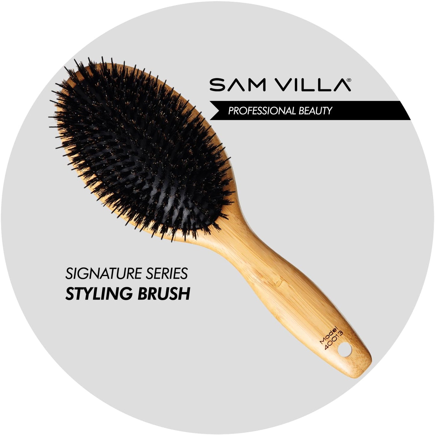 Sam Villa Cepillo de pelo de cerdas de jabalí serie Signature para peinar el cabello