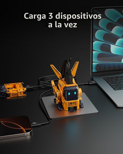 GravaStar Cargador de 65W, Bloque de Cargador GaN Rápido Alpha65 Ro...