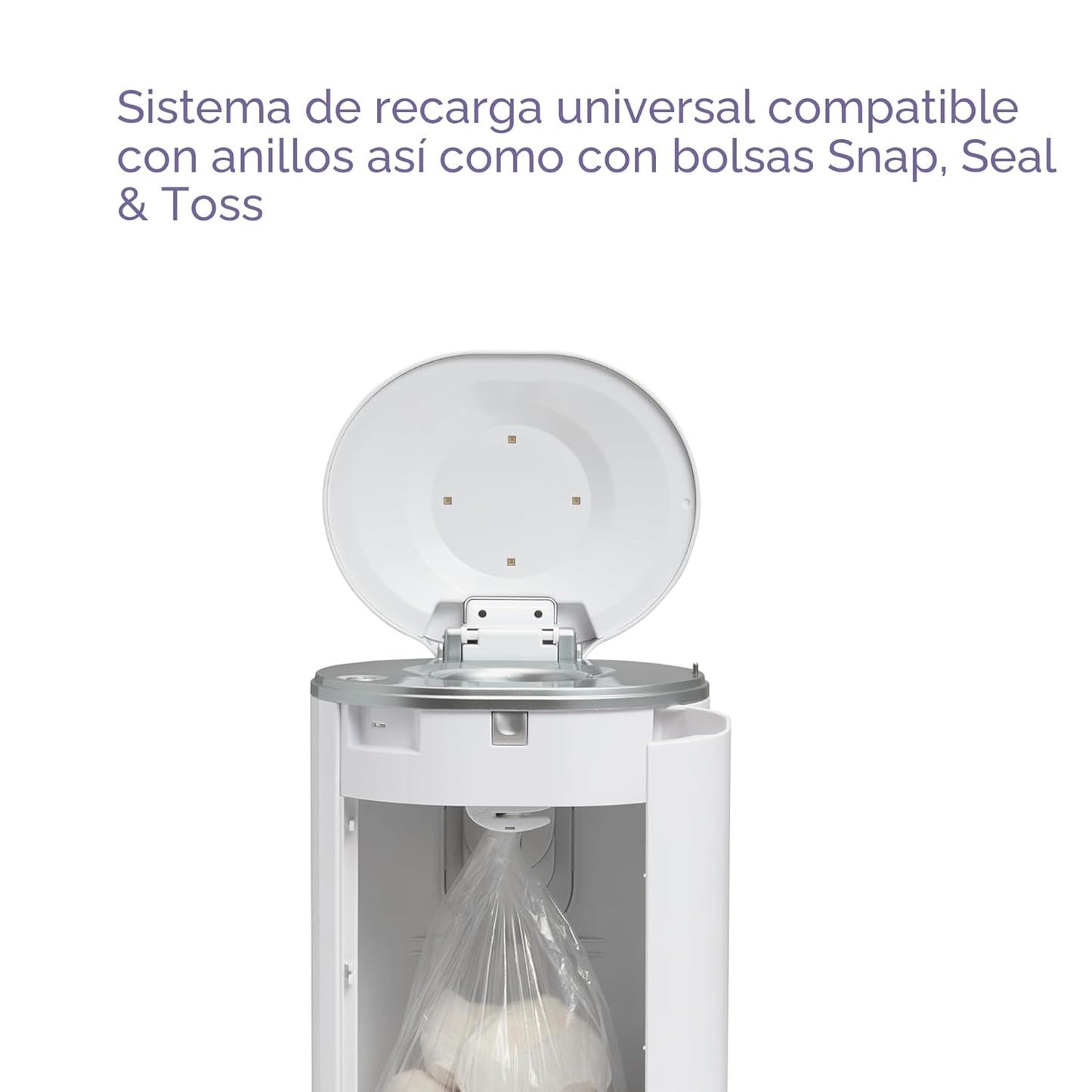 Munchkin® Cubo de pañales UV #1 en control de olores, incluye 1 bol...