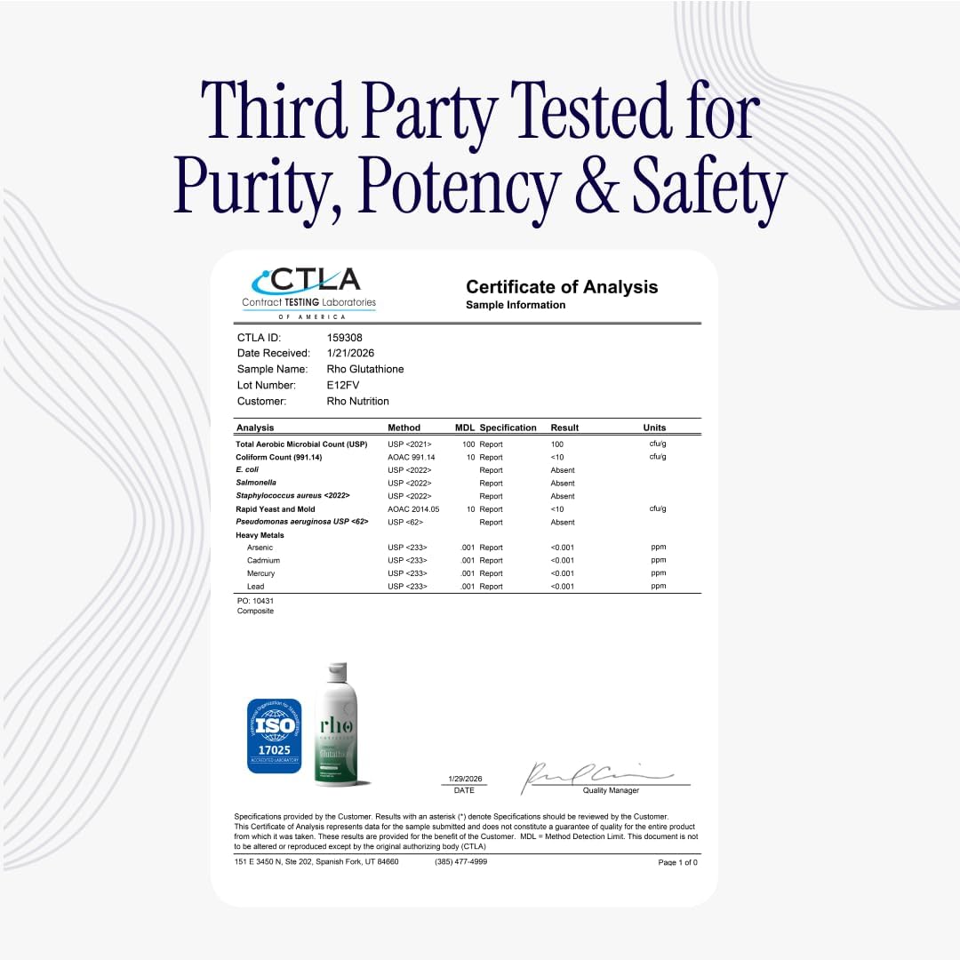 Rho Nutrition Glutatión liposomal \u2013 Suplemento de glutatión lí...