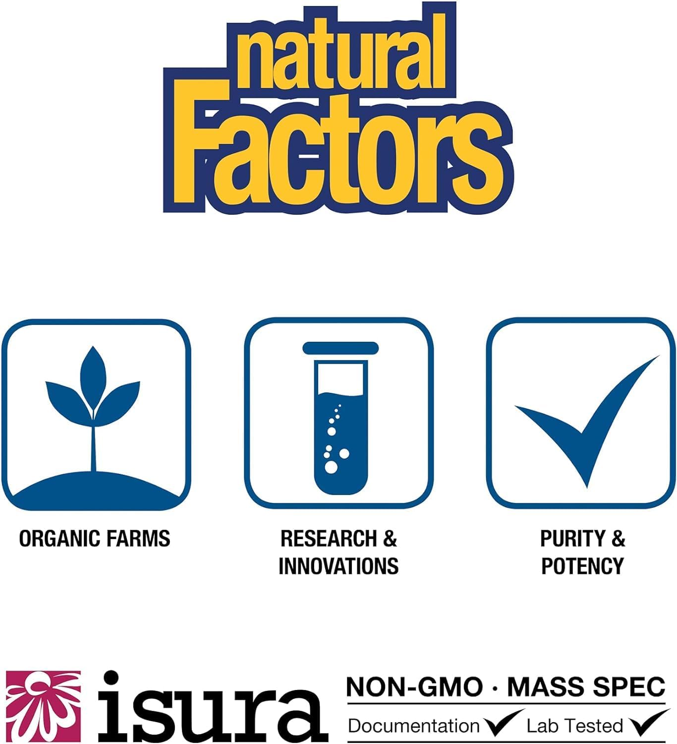 Natural Factors - Vitamina D3 5000 UI, apoya huesos saludables, 120...