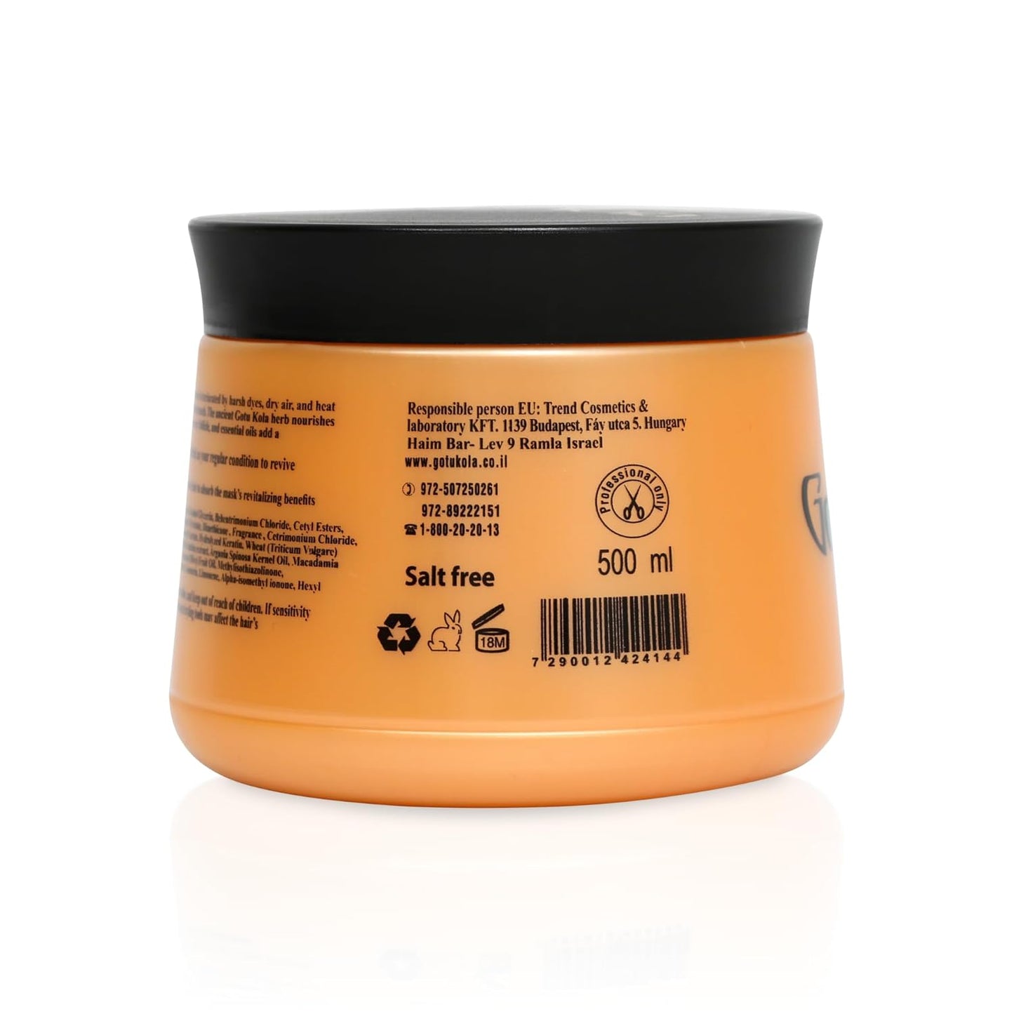 Gotukola Mascarilla capilar de queratina para cabello seco dañado -...