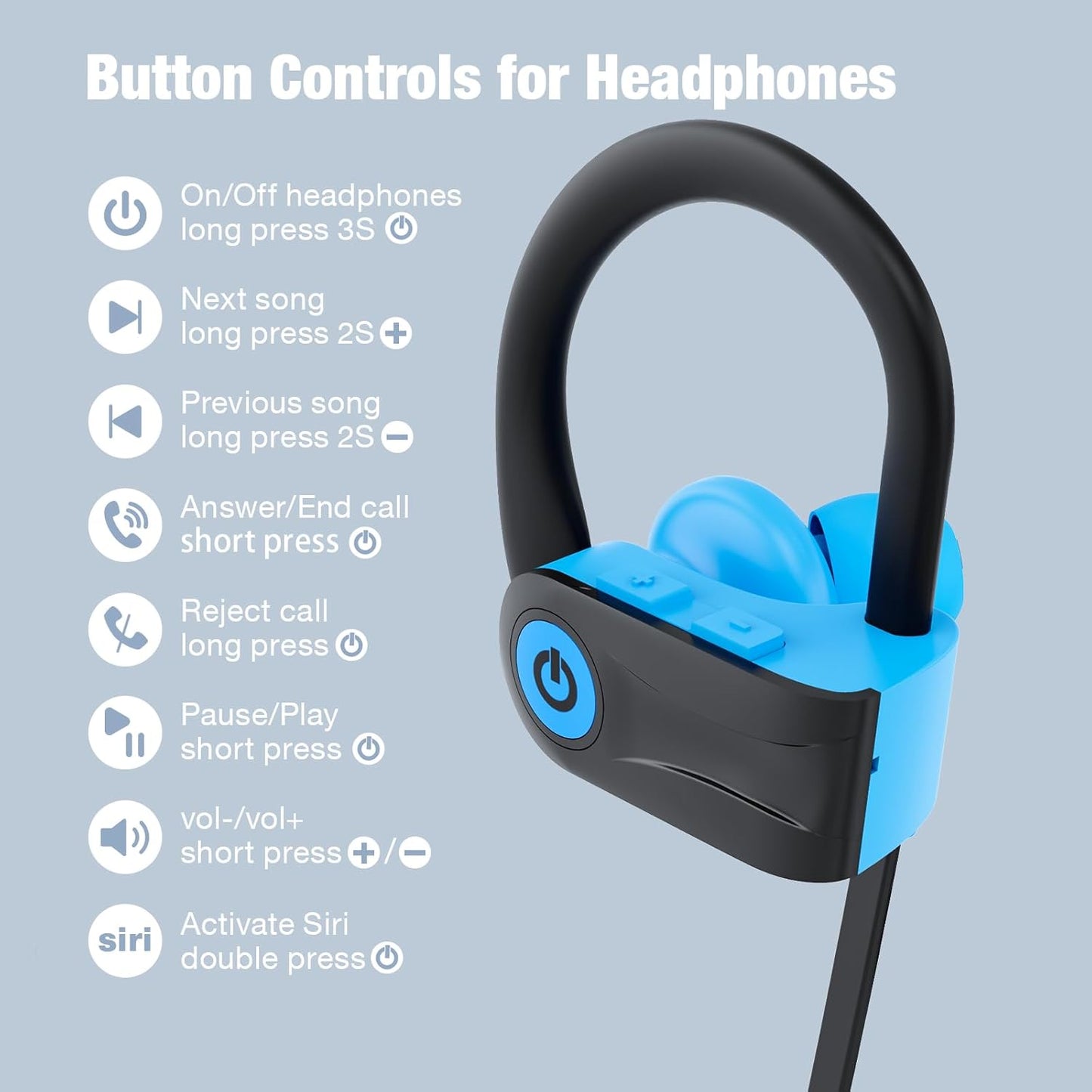 Boean - Auriculares Bluetooth, auriculares inalámbricos Bluetooth 5...