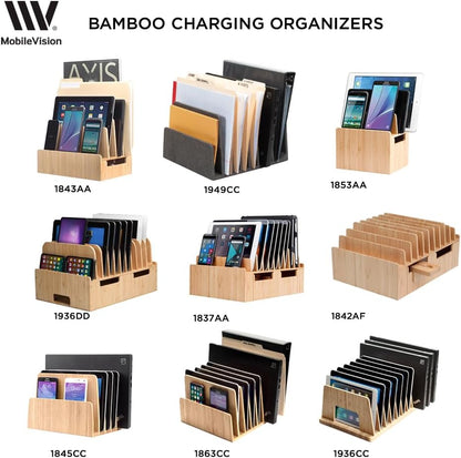 MobileVision Estación de carga de bambú y organizador de múltiples...