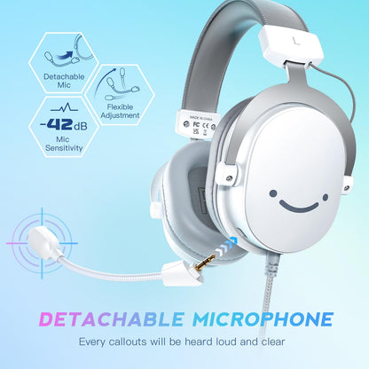 FIFINE Auriculares USB para juegos de PC con conector de audio de 3...