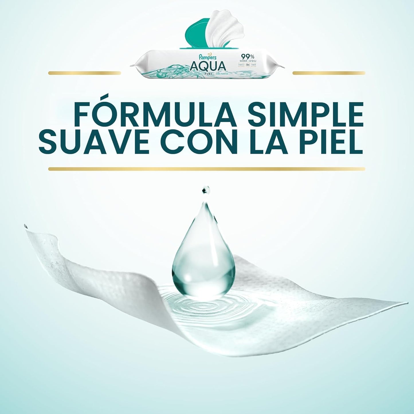 Pampers Toallitas para bebé Aqua Pure, toallitas a base de agua al...