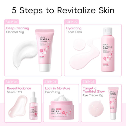 LAIKOU SAKURA Cuidado de la Piel, Set de Cuidado Facial, Mascarilla...