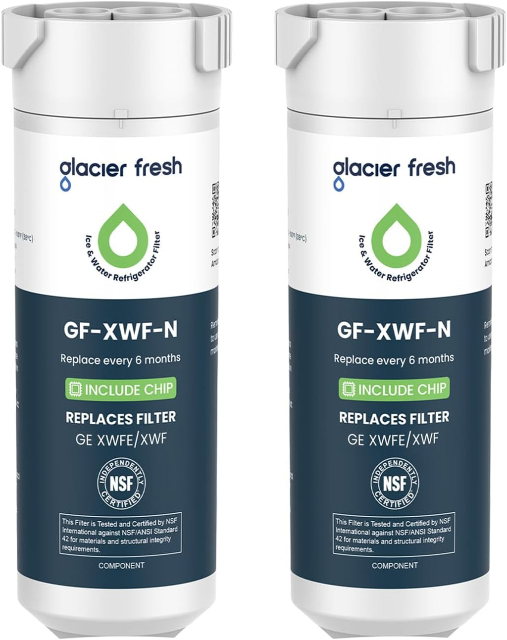 GLACIER FRESH Filtro de agua para refrigerador XWFE (chip integrado...