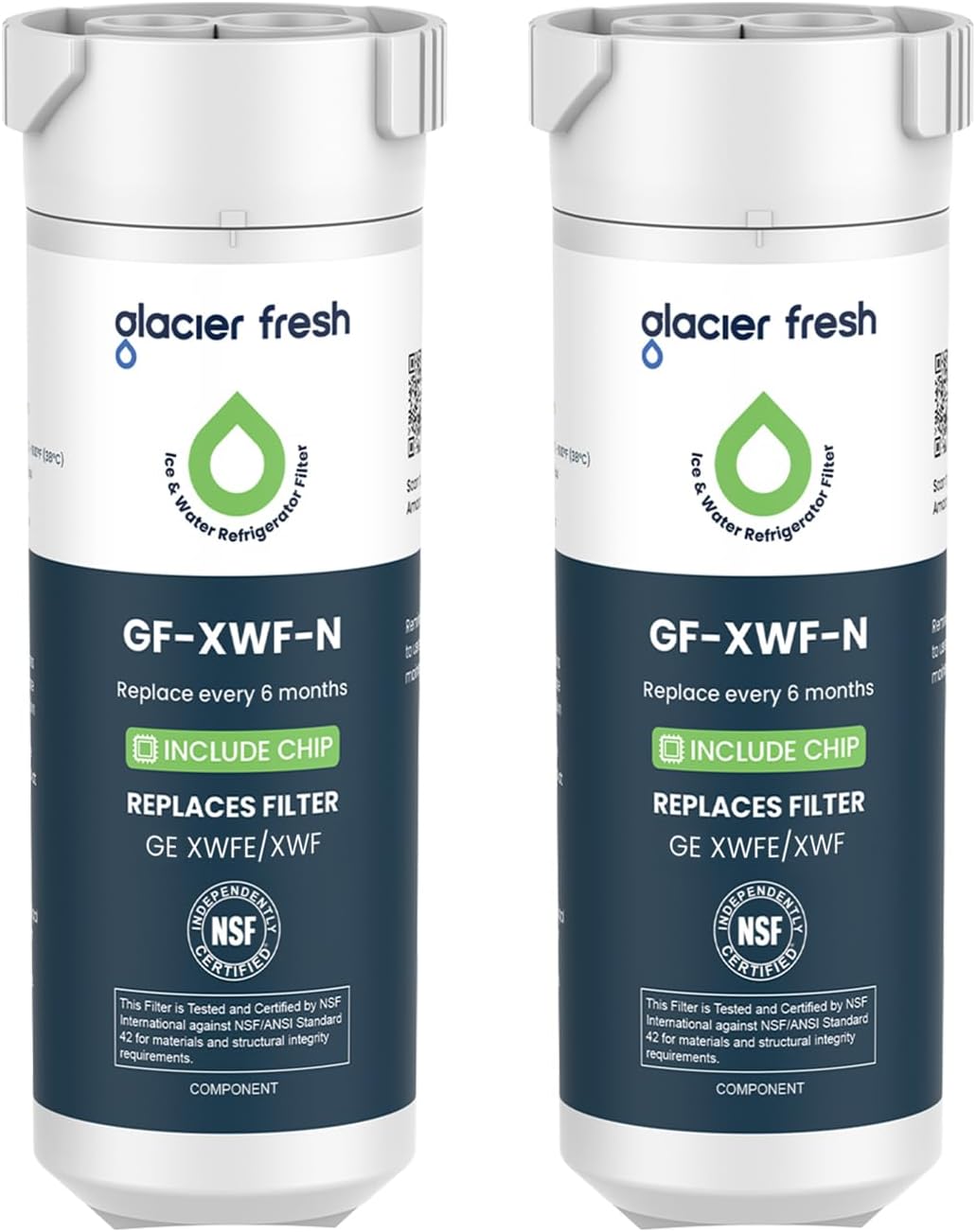 GLACIER FRESH Filtro de agua para refrigerador XWFE (chip integrado...