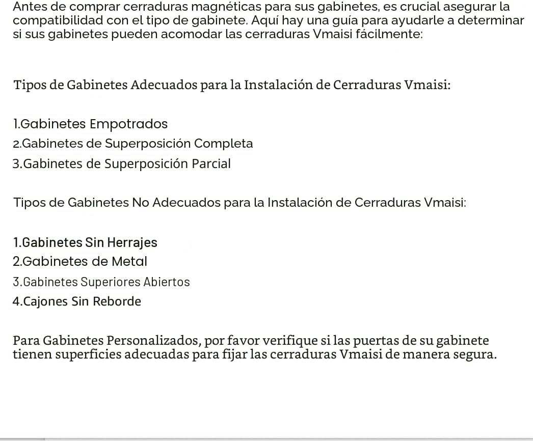 Cerraduras magnéticas adhesivas Vmaisi para armarios y cajones (10...