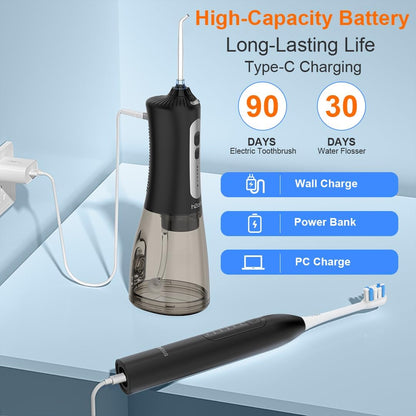 H2ofloss Cepillo de dientes eléctrico sónico y combo de hilo dental...