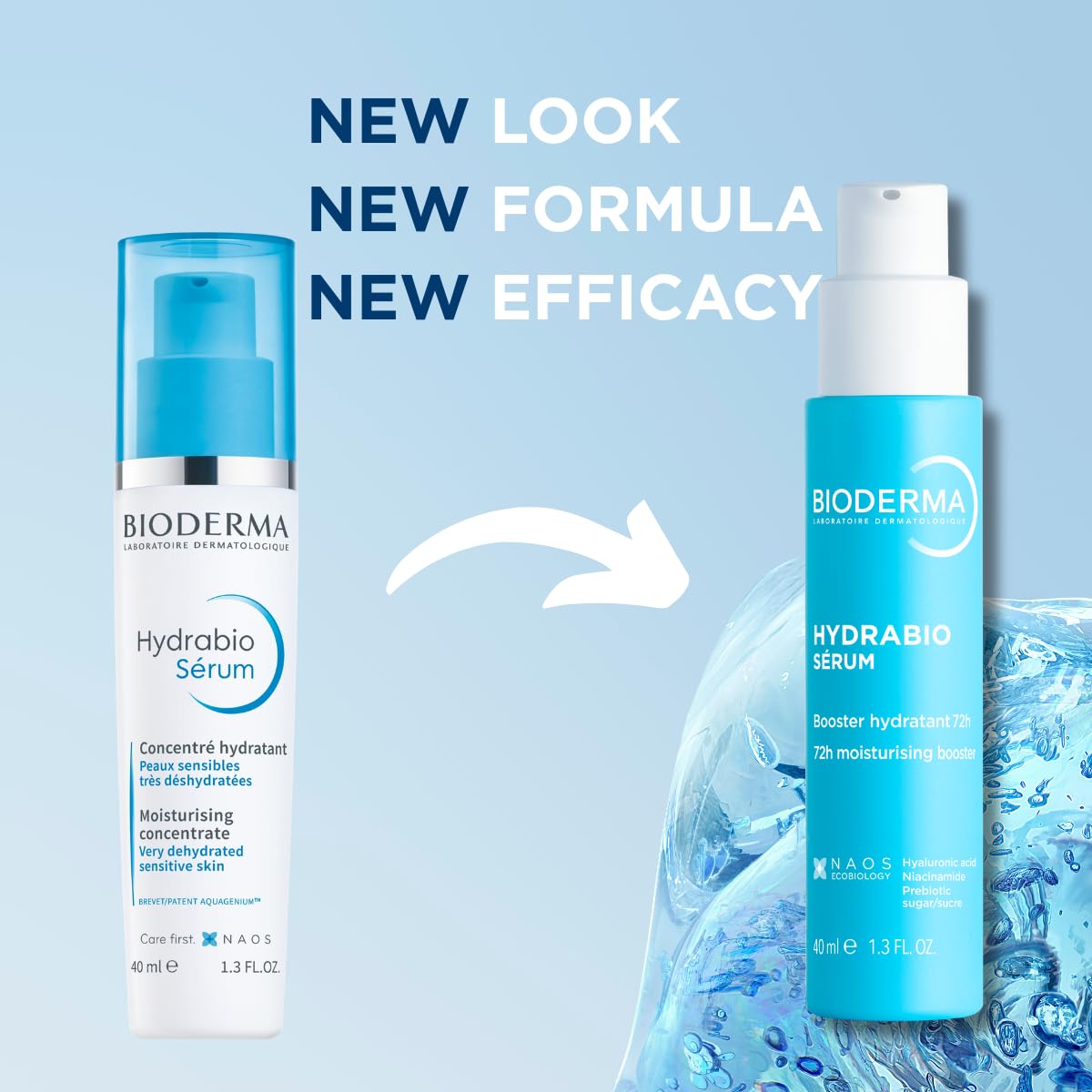 Bioderma - Suero de hidratación - Hydrabio - Potenciador de hidratación - Sensación hidratante - Suero hidratante facial para pieles sensibles deshidratadas