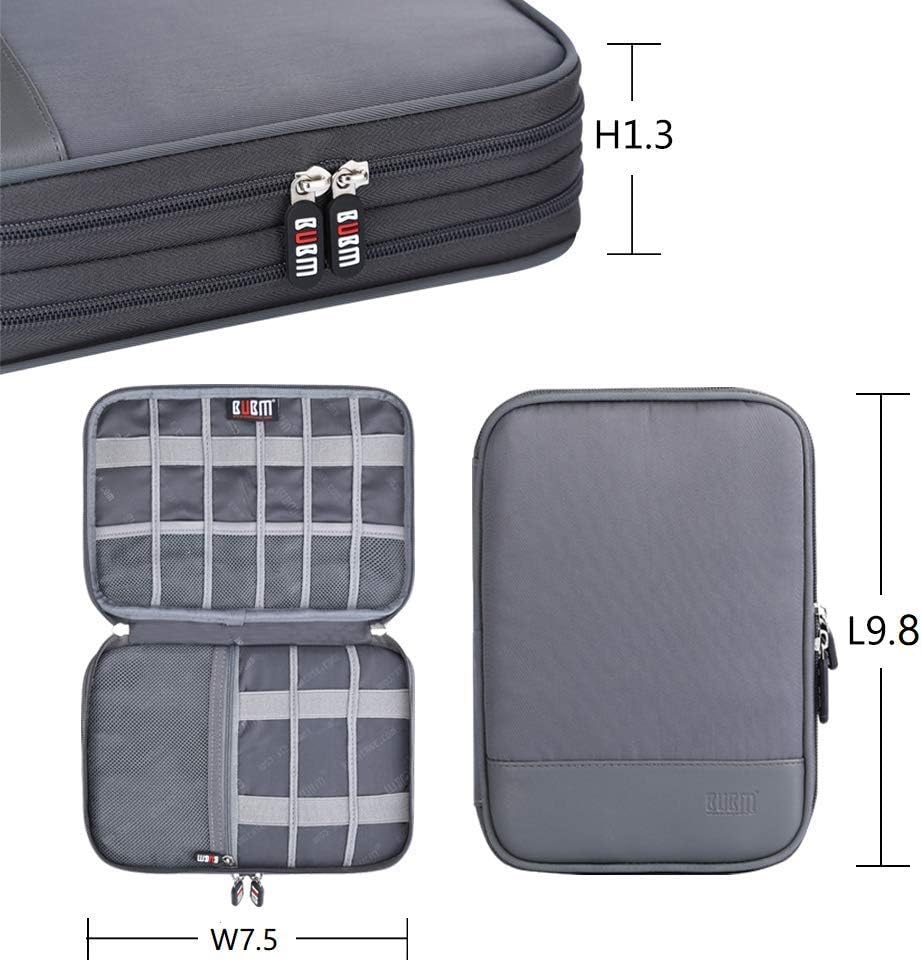 Bolsa organizadora de cables electrónicos, bolsa de almacenamiento portátil de doble capa para accesorios digitales electrónicos para funda de tarjeta SD, unidad flash USB, cables de carga, cargador