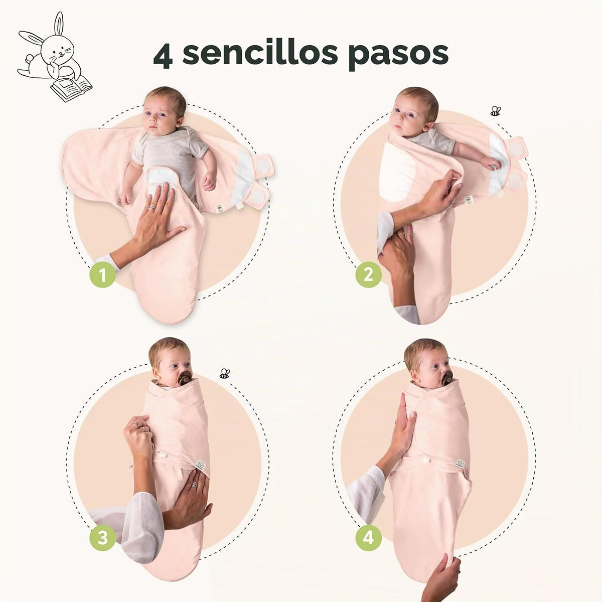 Paquete de 3 mantas orgánicas para dormir para bebé, para recién na...