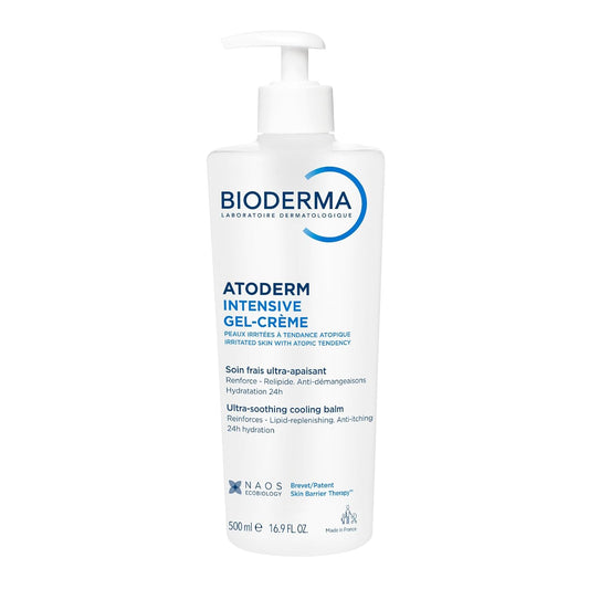 Bioderma Atoderm - Crema de gel intensivo, hidratante corporal calmante para pieles sensibles secas a atópicas, hidratación 24 horas, 16.9 onzas líquidas