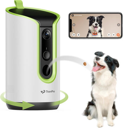 TKENPRO Cámara para mascotas Ultra HD de 5 MP, cámara para perros c...