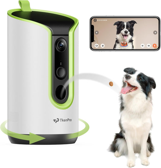 TKENPRO Cámara para mascotas Ultra HD de 5 MP, cámara para perros c...