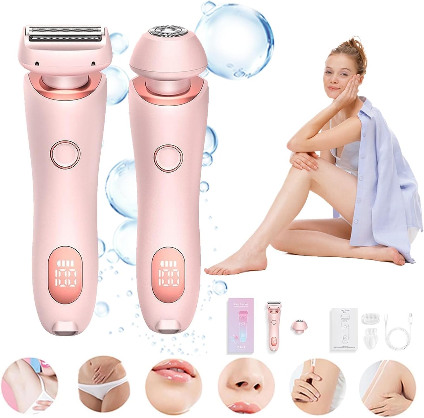 The Glide Pro 3.0 - Maquinilla de afeitar oficial para mujer, 2 en...
