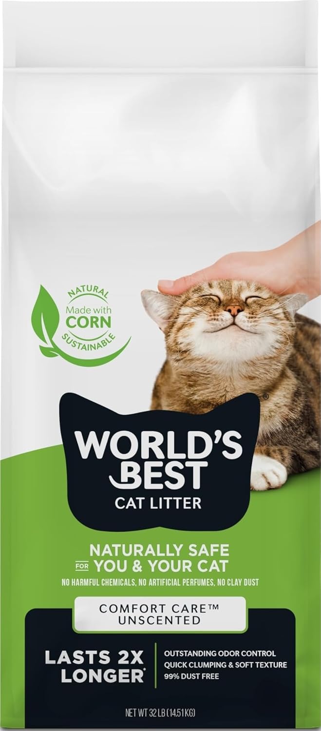 WORLD'S BEST CAT LITTER Comfort Care sin perfume, 32 libras, in...