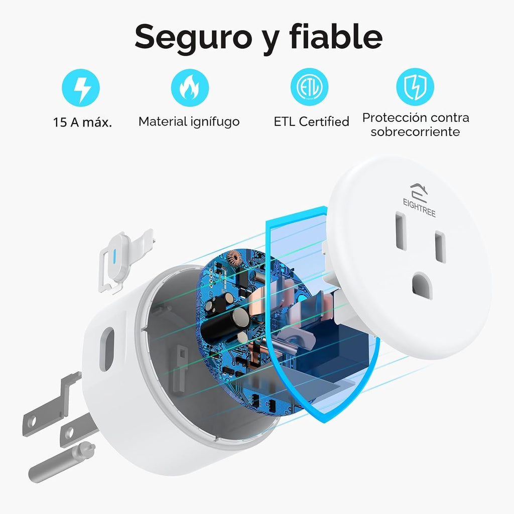 EIGHTREE Enchufe inteligente WiFi que funciona con Alexa y Google H...