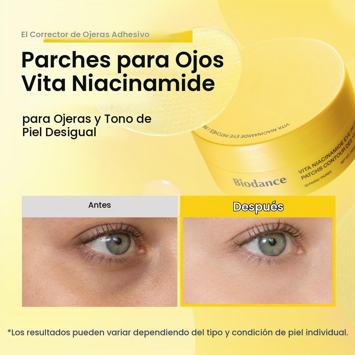 BIODANCE Vita - Parches de niacinamida para ojos, ojeras y manchas...