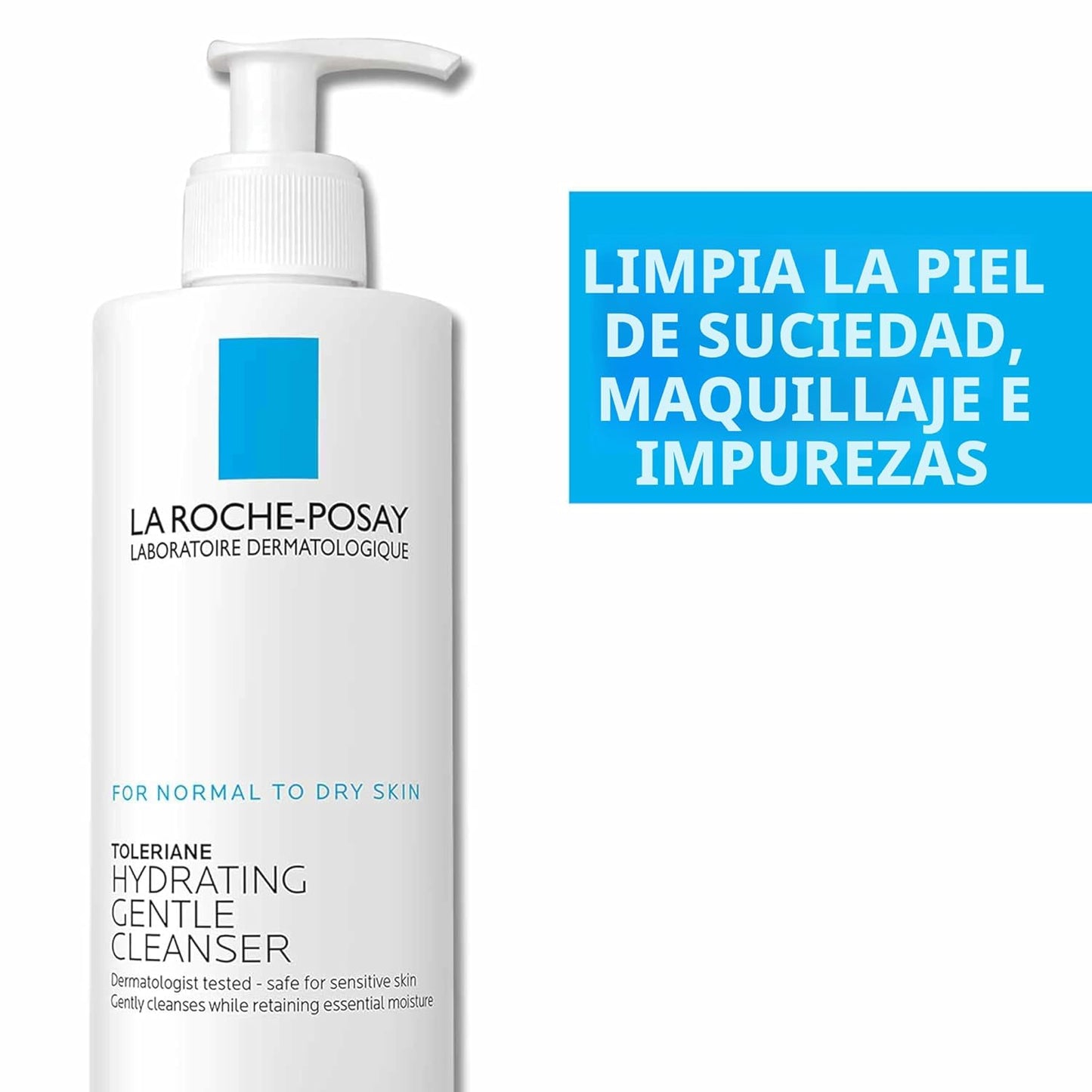 La Roche-Posay Toleriane - Limpiador facial suave e hidratante, lim...