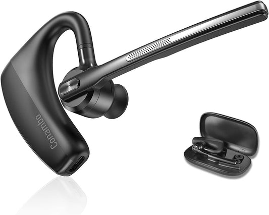 Conambo Auriculares Bluetooth 5.2 con CVC8.0 Dual Mic Cancelación de Ruido Auricular Bluetooth 16Hrs Talktime Auriculares Inalámbricos para Camión Conductor iPhone Android Teléfonos Celulares