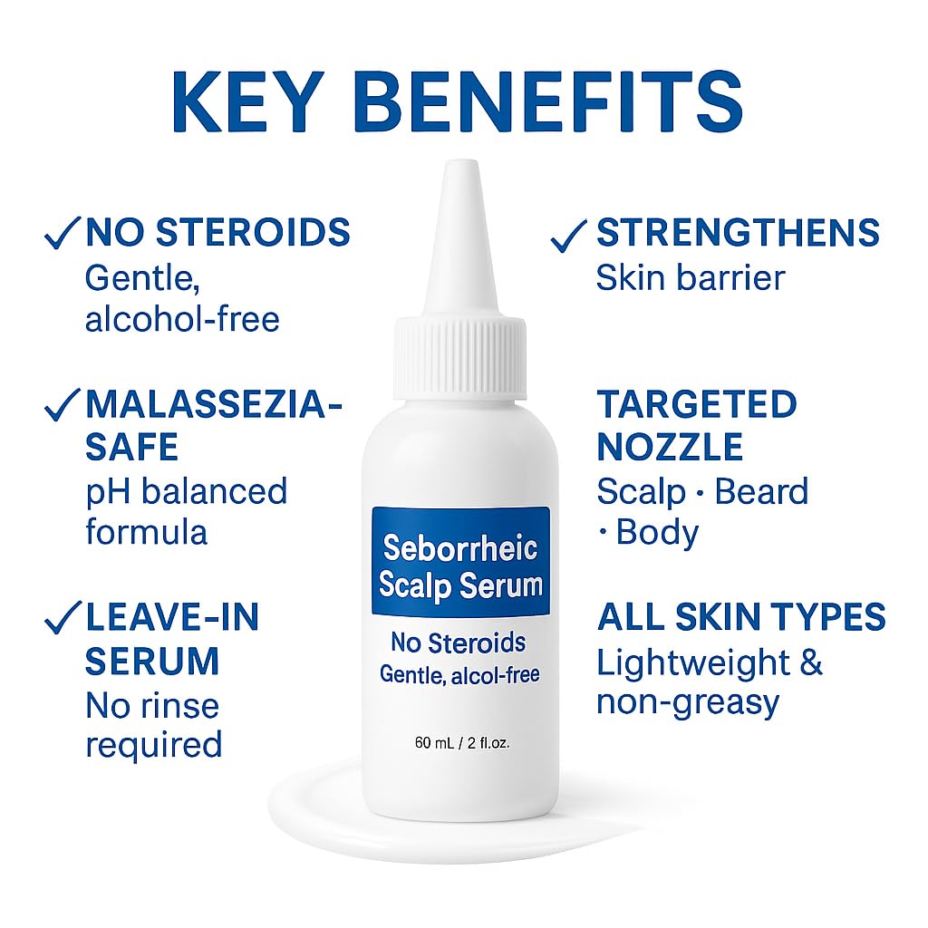Suero para el Cuero Cabelludo Seborreico 8X DE ACTUACIÓN RÁPIDA - Ungüento Calmante para Enrojecimiento y Dermatitis - Pomada de Acción Rápida para Cuero Cabelludo, Cara, Pecho y Cuerpo para Hombres y