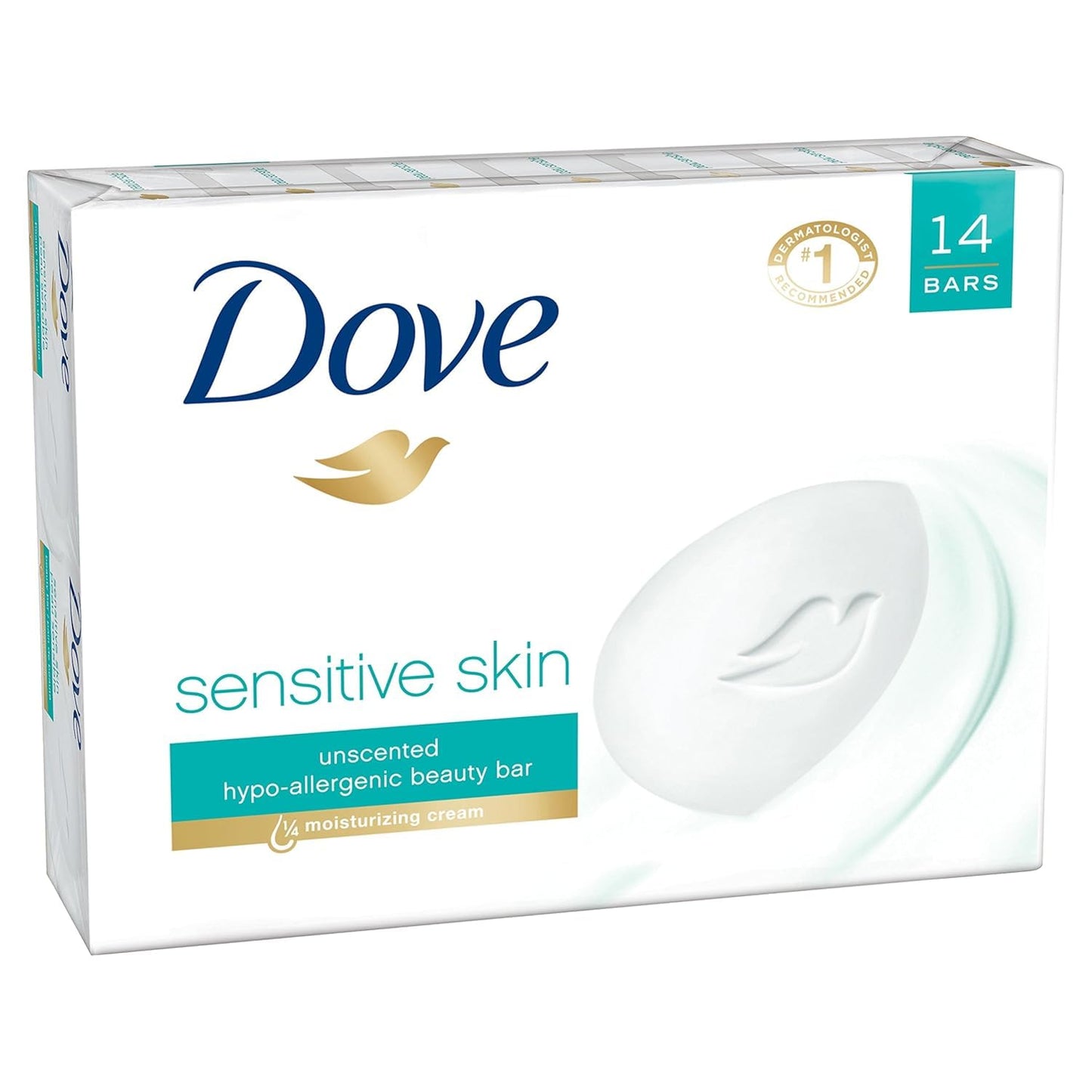 Dove Barra de belleza sensible al jabón, 24 barras para piel sensib...