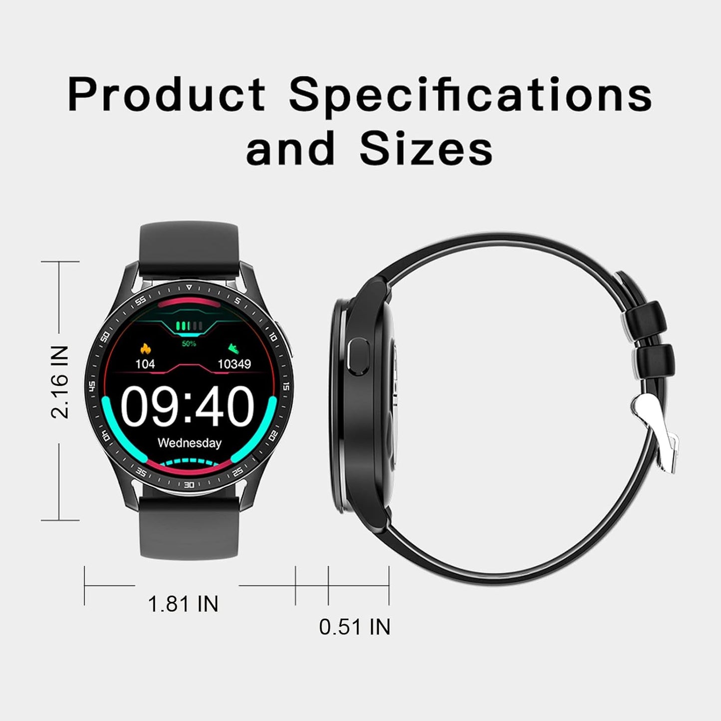 HYDZXINGW Reloj inteligente con auriculares, 2 en 1 TWS inalámbrico...