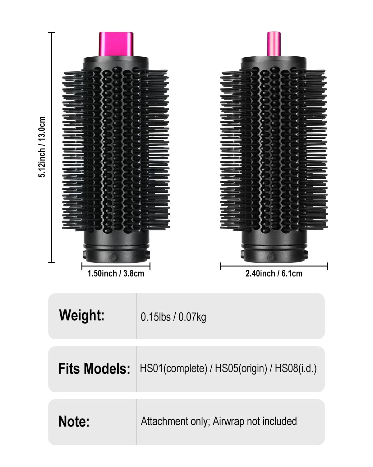 Accesorio de cepillo voluminizador redondo mejorado compatible con...