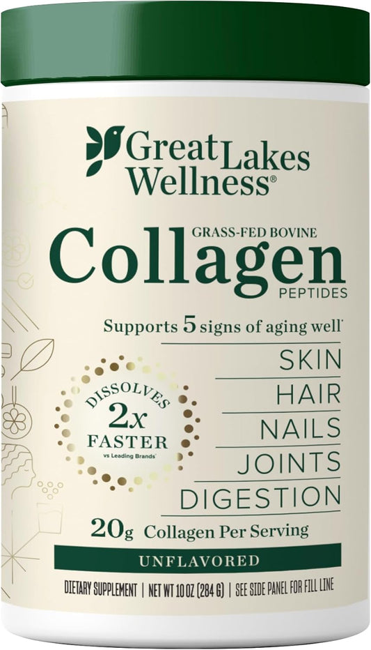 Great Lakes Wellness - Suplemento en polvo de péptidos de colágeno...
