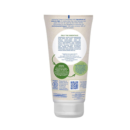 Mustela Crema hidratante orgánica certificada, loción corporal natural con aceite de oliva, aloe vera y aceite de girasol, para bebés, niños y adultos, sin fragancia, verificado por EWG y vegano, 5.07 onzas, el embalaje puede variar