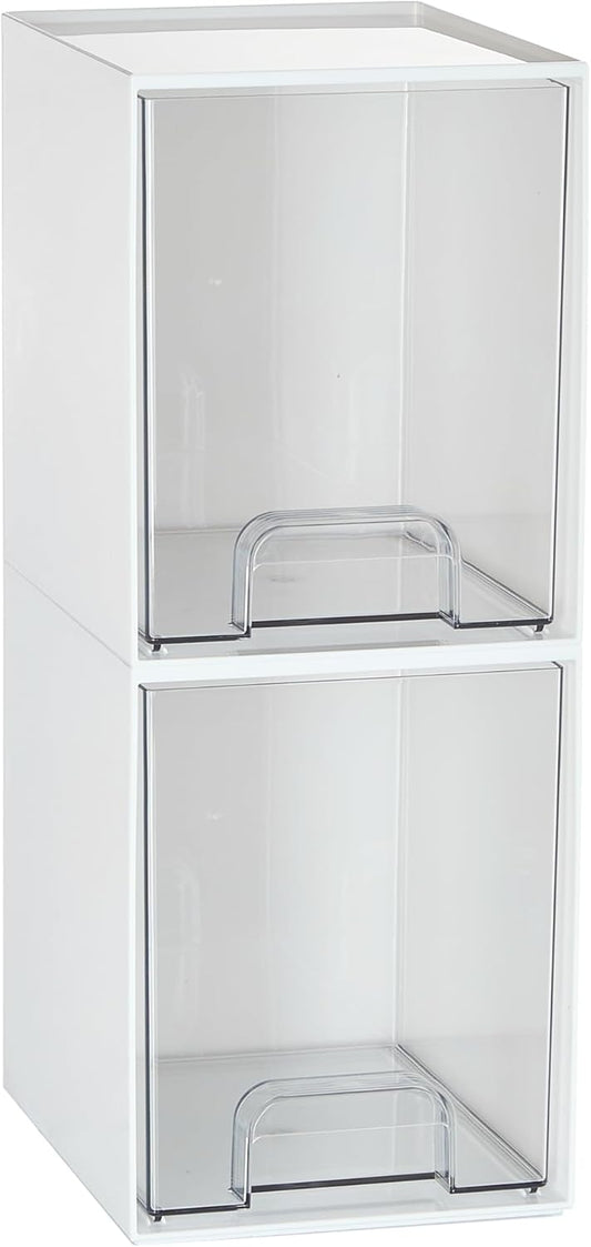 Vtopmart Paquete de 2 cajones de almacenamiento apilables, contened...
