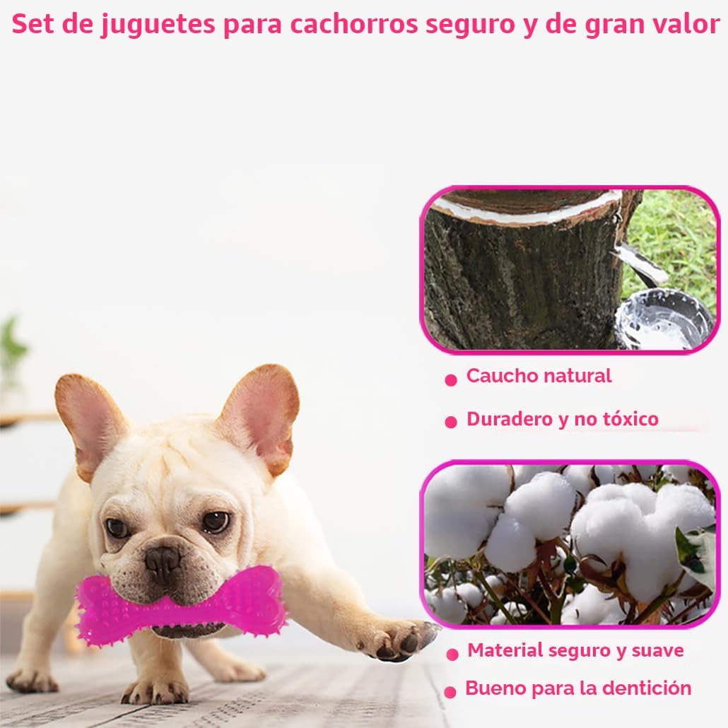 Beiker Paquete de 20 juguetes masticables rosados para cachorros, j...