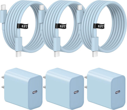 Cargador de carga rápida para iPhone 17, 16, 15, paquete de 3 carga...